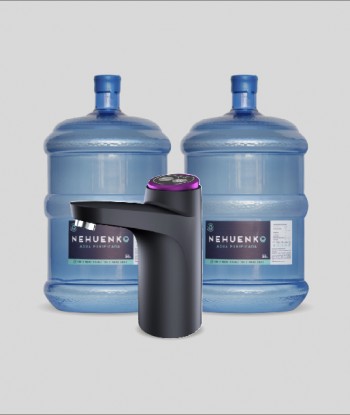 Pack Inicial: 2 Recargas 20 Litros con Botellón y Bomba USB W07 PRO Negra
