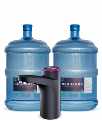 Pack Inicial: 2 Recargas 20 Litros con Botellón y Bomba USB W07 PRO Negra